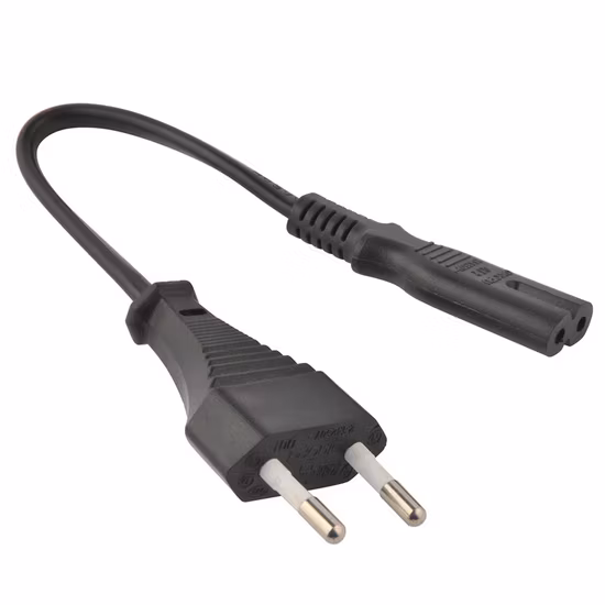 Cabo de alimentação CA europeu de 2 pinos VDE com conector C7